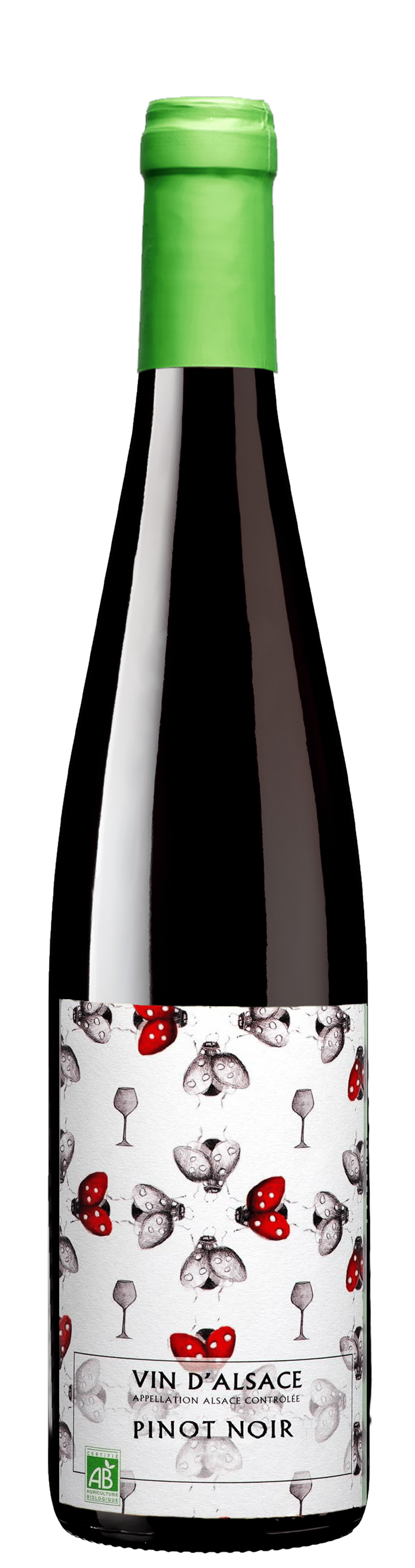 Bottle of organic Pinot Noir Cave de Ribeauvillé